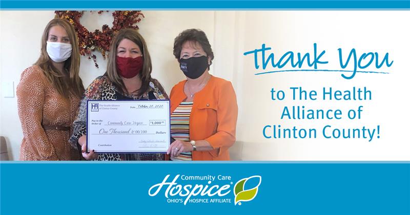 Thank you to the Health Alliance of Clinton County! - Community Care Hospice